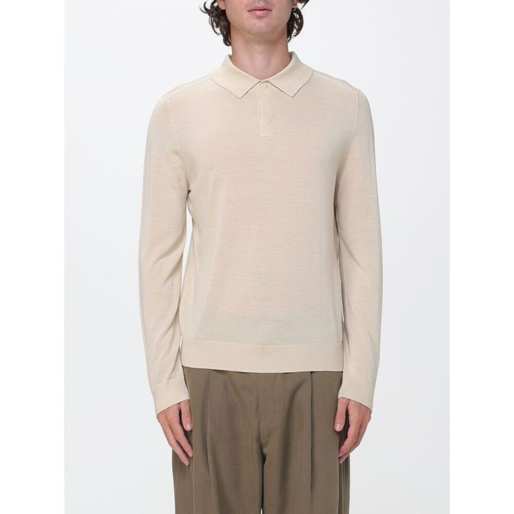 Paul Smith Men Paul Smith Long-Sleeved Slim Fit Merino Wool Knit Polo Shirt